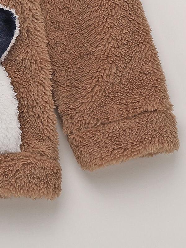 Winter Cute Infant Baby Panada Style Fleece-lining Hoodie 3-Color - dianjiang-