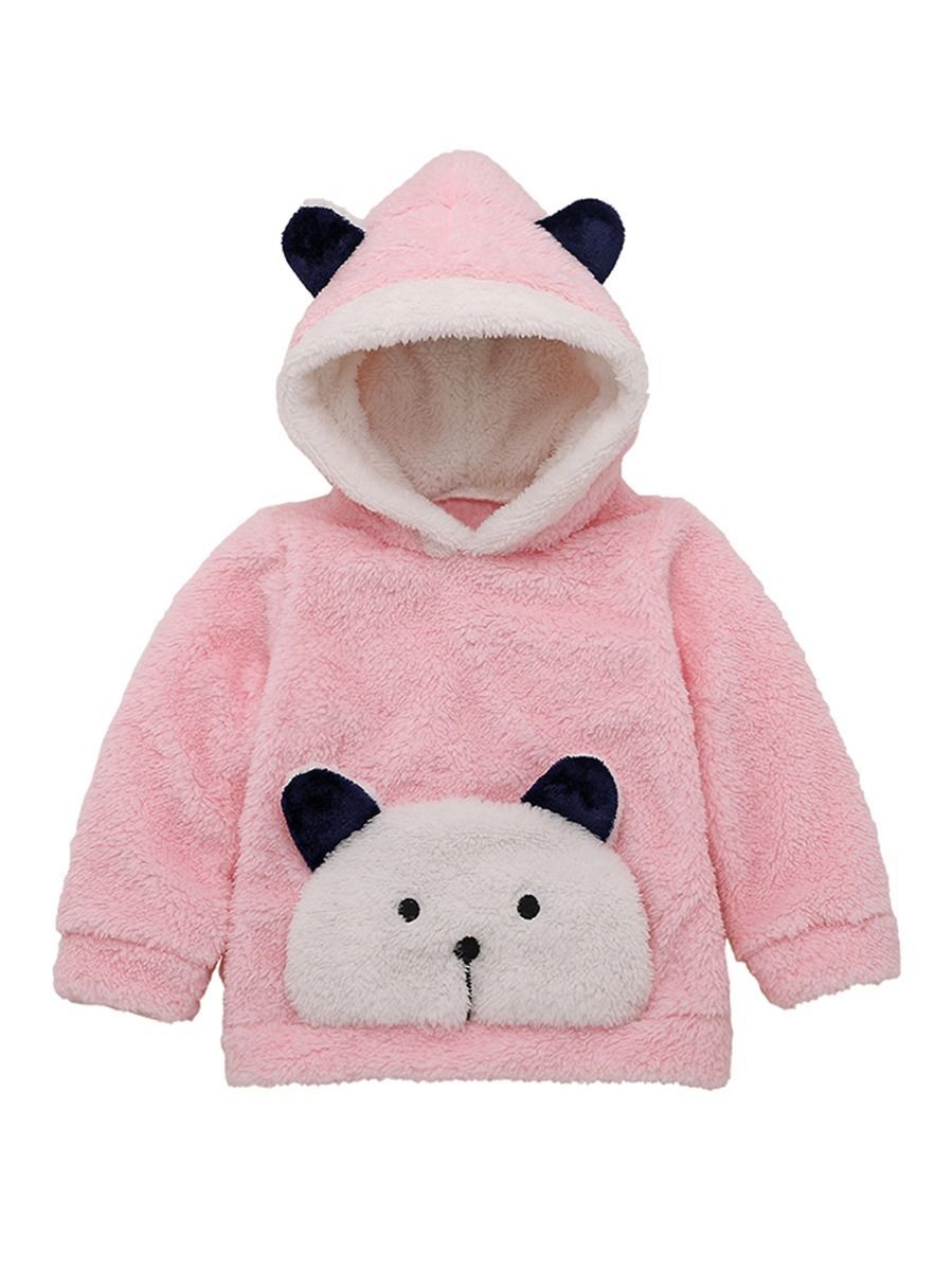 Winter Cute Infant Baby Panada Style Fleece-lining Hoodie 3-Color - dianjiang-