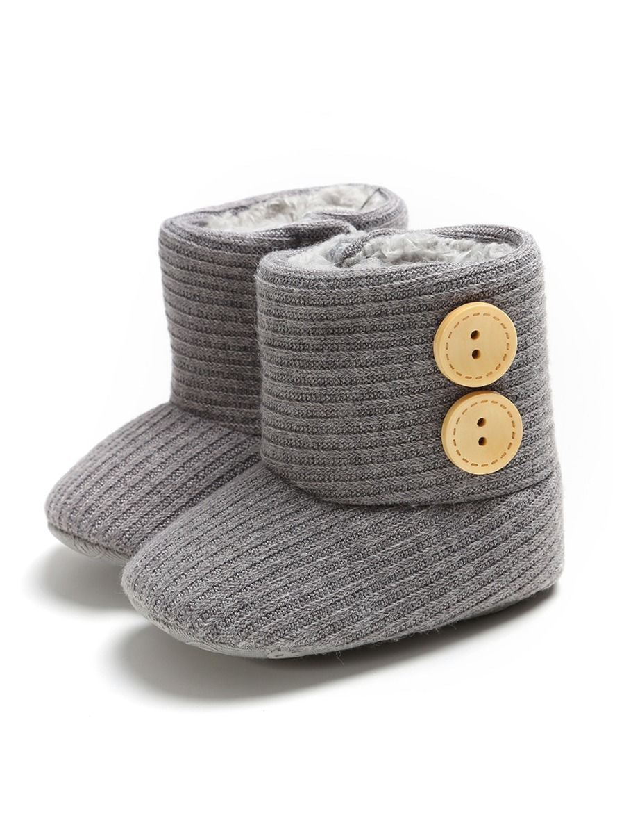 Winter Ribbed Baby Furry Knitted Boots - dianjiang-