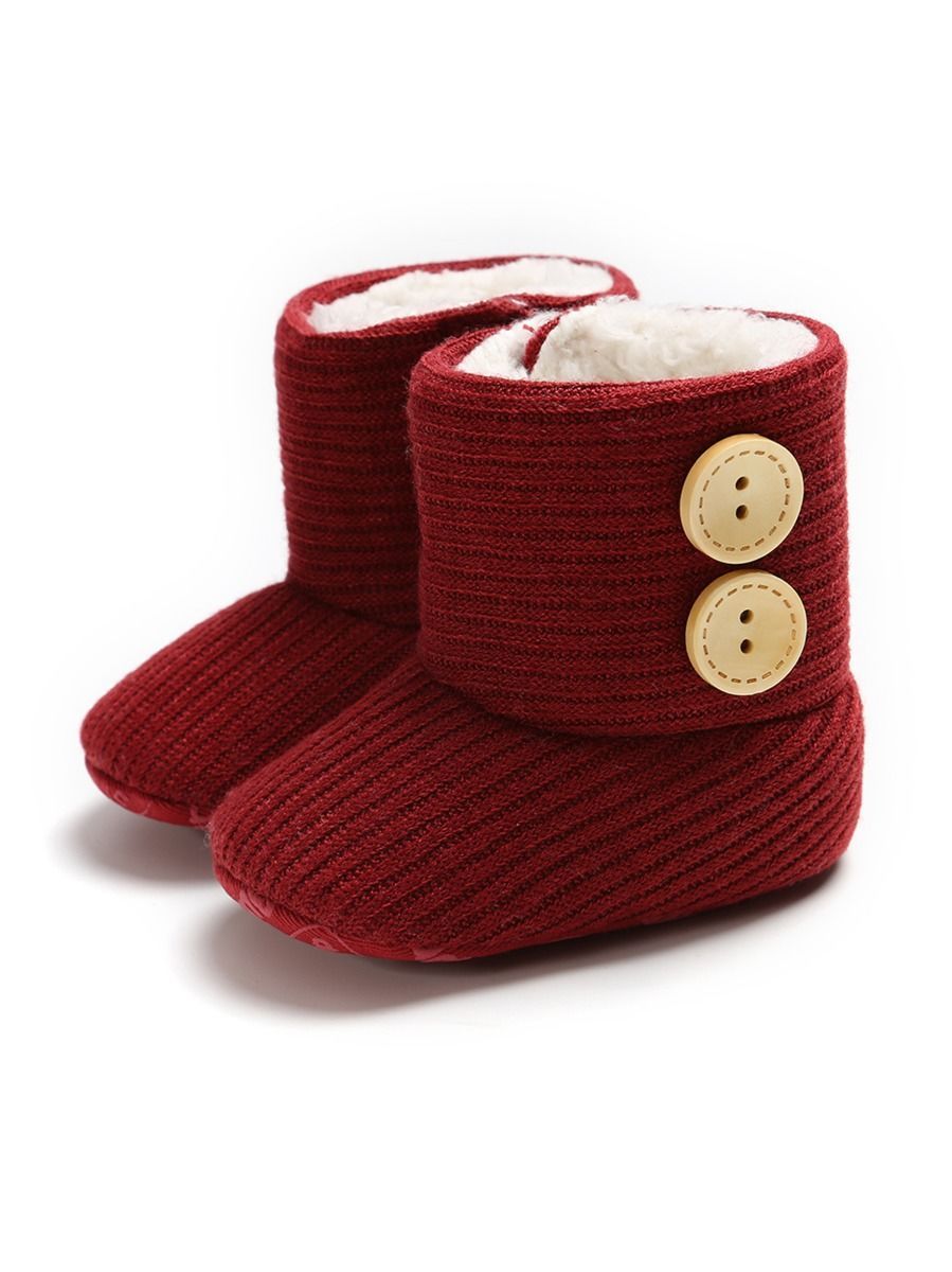 Winter Ribbed Baby Furry Knitted Boots - dianjiang-