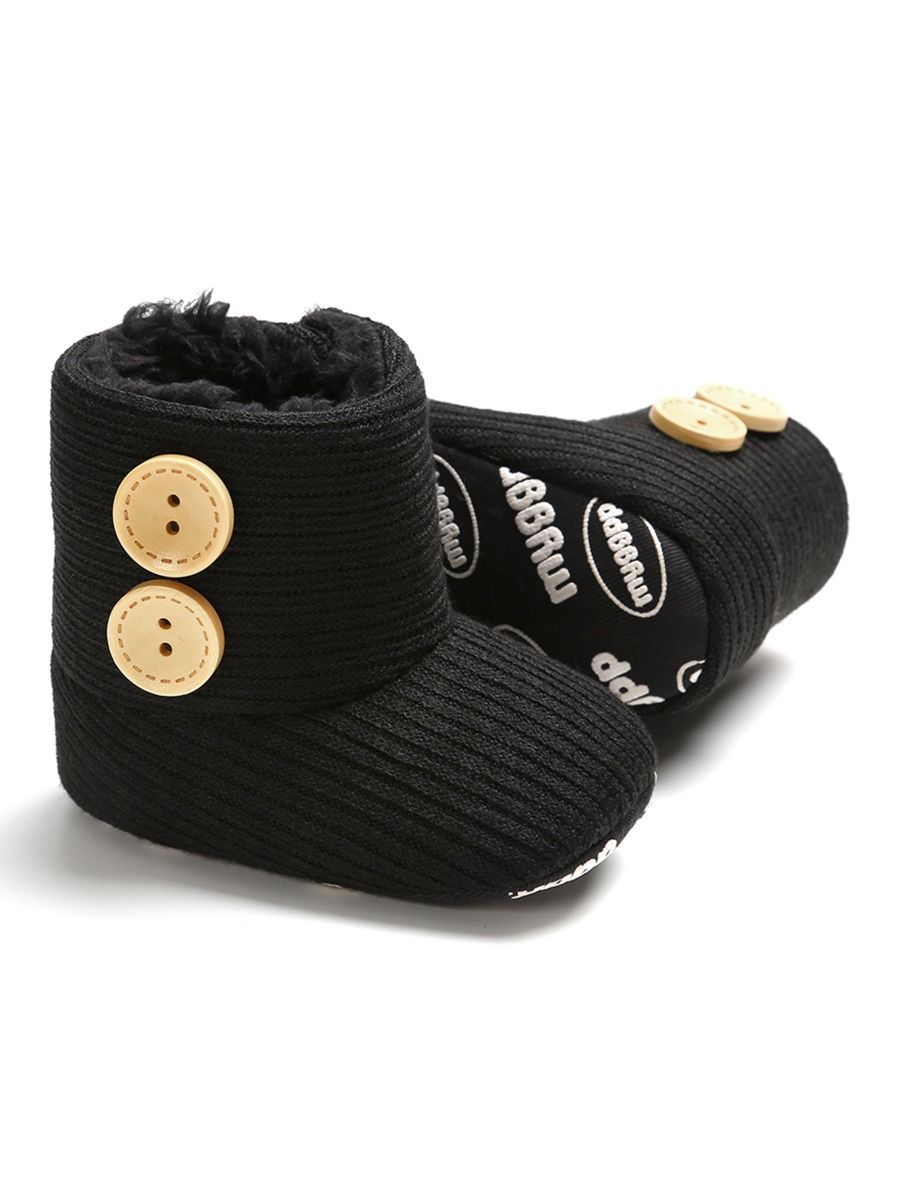 Winter Ribbed Baby Furry Knitted Boots - dianjiang-