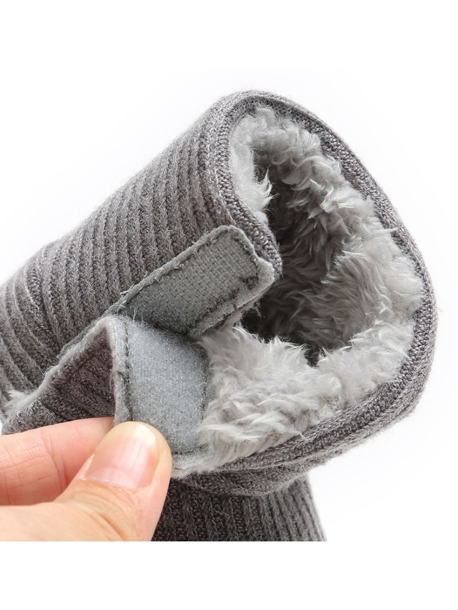 Winter Ribbed Baby Furry Knitted Boots - dianjiang-