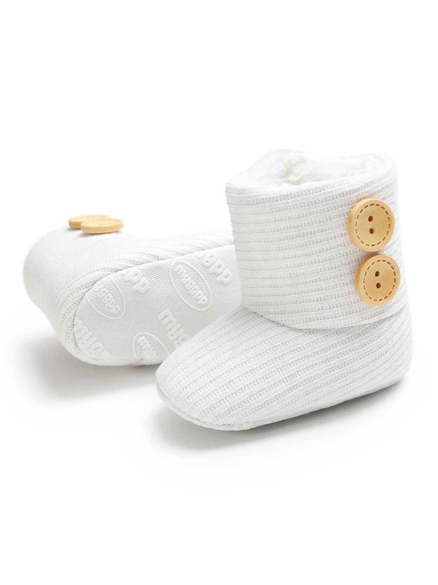 Winter Ribbed Baby Furry Knitted Boots - dianjiang-