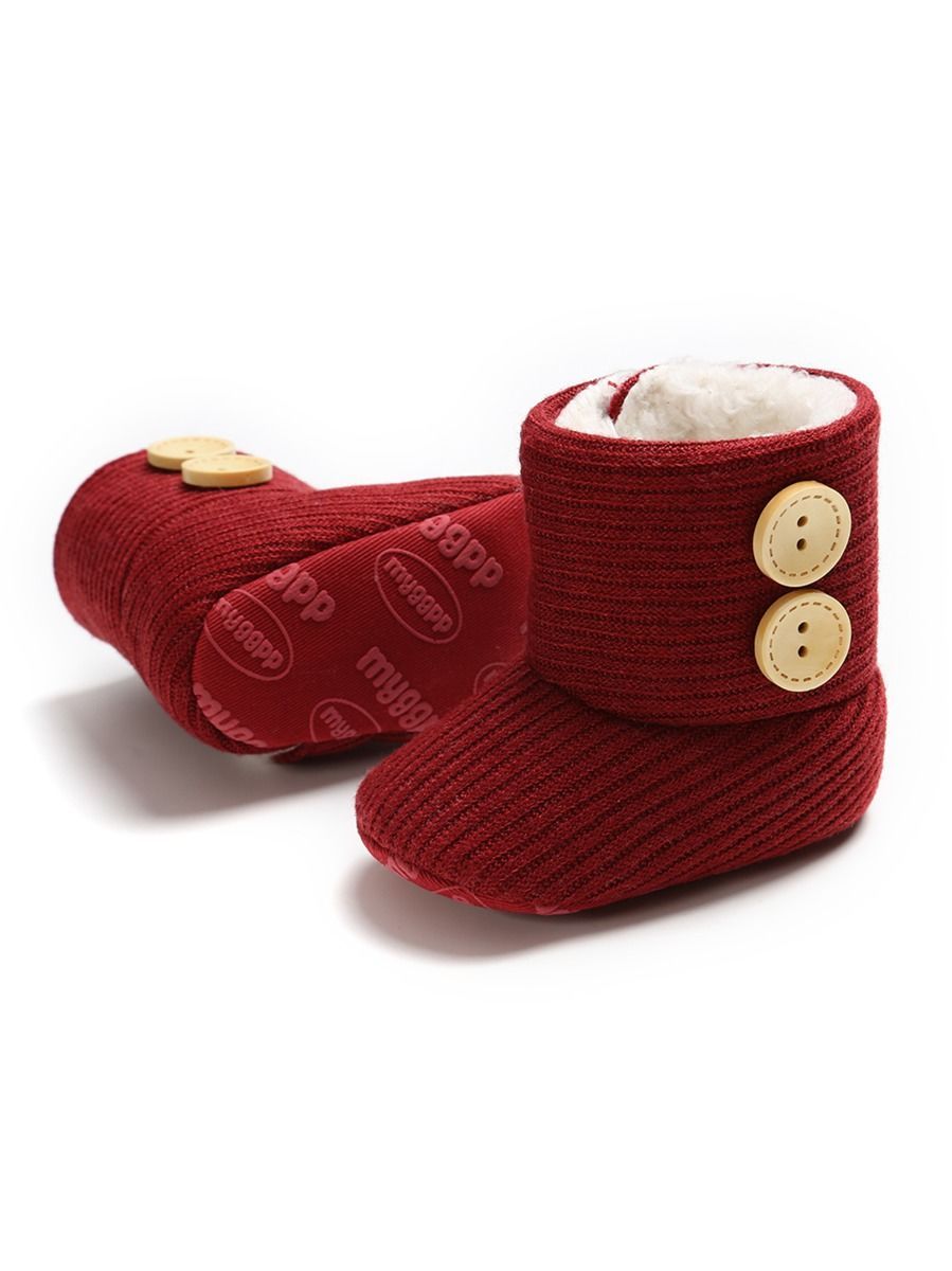 Winter Ribbed Baby Furry Knitted Boots - dianjiang-
