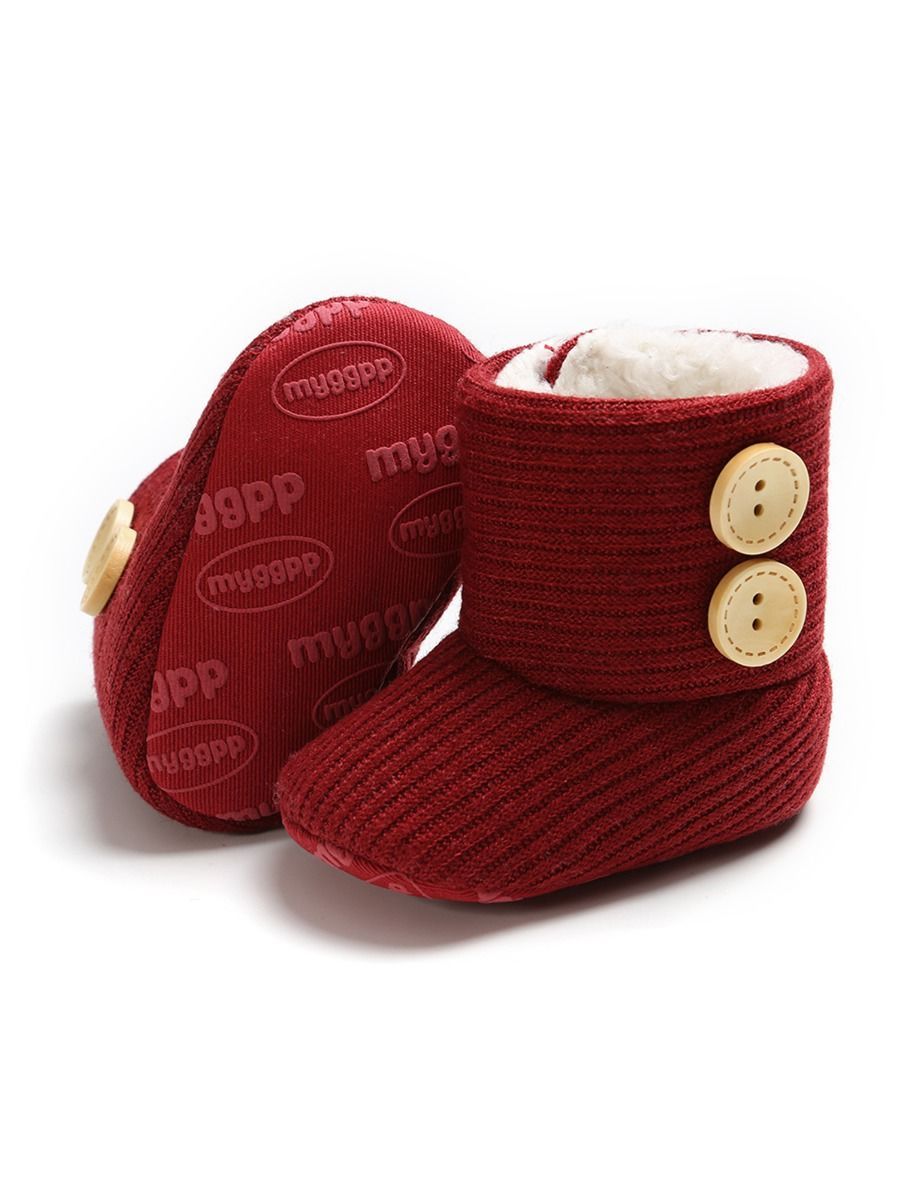 Winter Ribbed Baby Furry Knitted Boots - dianjiang-
