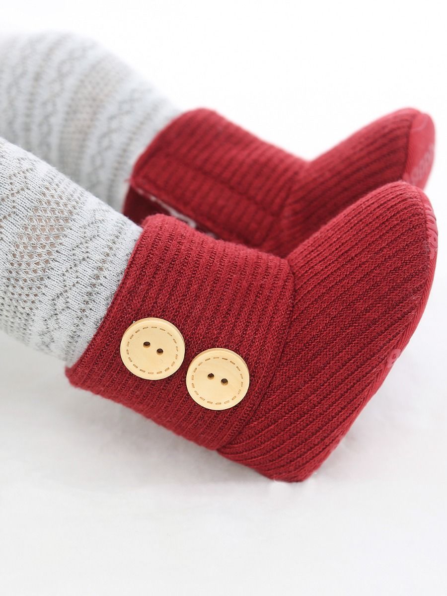 Winter Ribbed Baby Furry Knitted Boots - dianjiang-