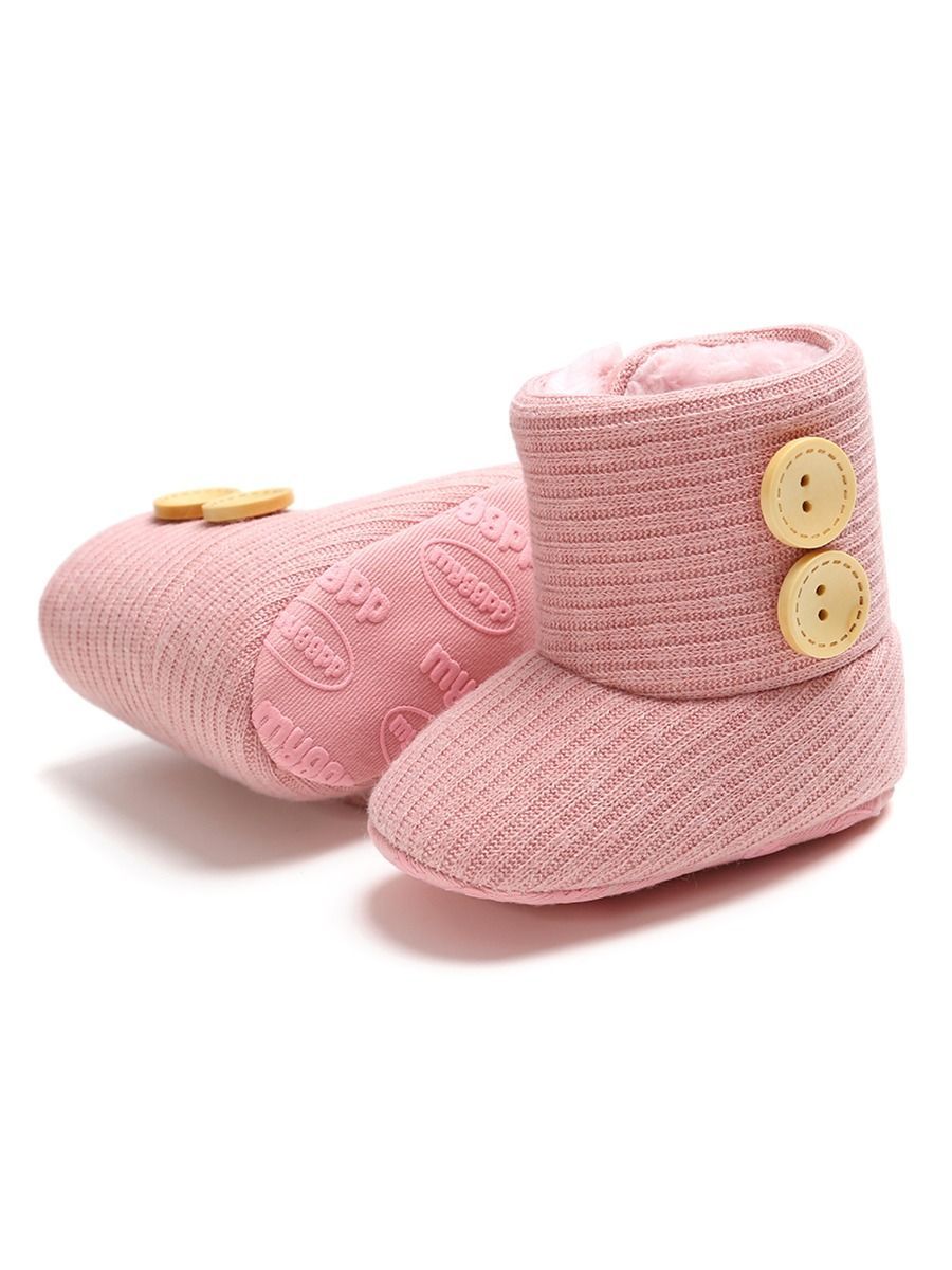 Winter Ribbed Baby Furry Knitted Boots - dianjiang-