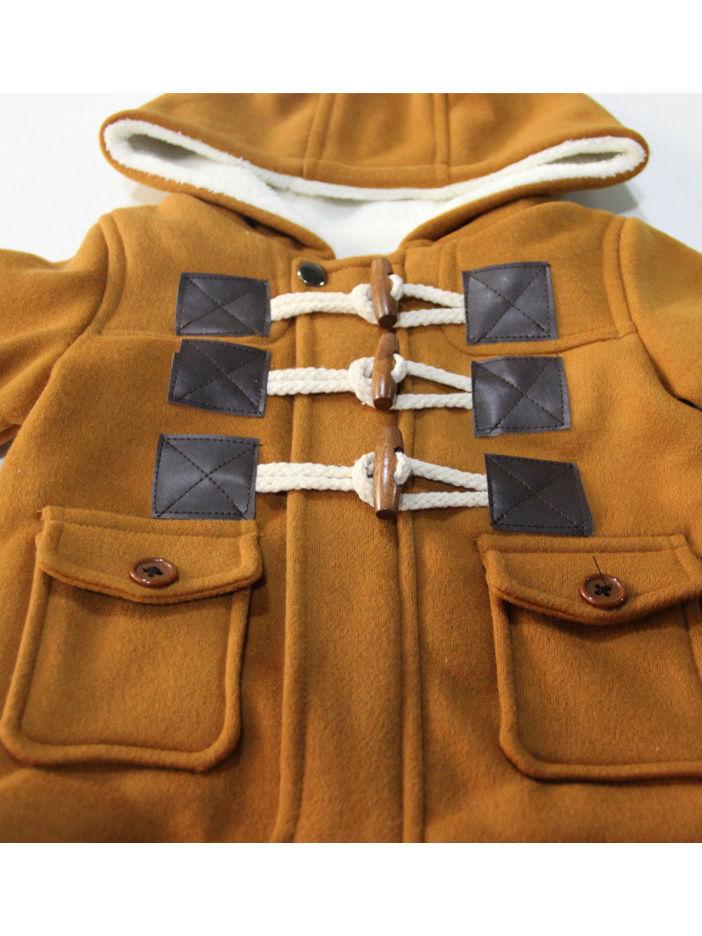 Winter Stylish Baby Toddler Boys Fleece Lining Hooded Coat - dianjiang-