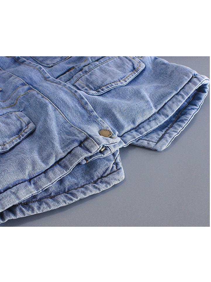 2 Colors Winter Stylish Denim Fur Hooded Winter Coat Jacket Pink and Blue - dianjiang-