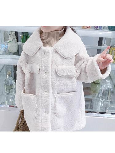 Winter Trendy Little Girl Solid Color Berber Fleece Jacket - dianjiang-
