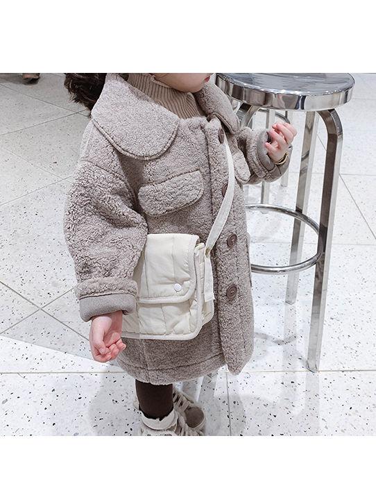 Winter Trendy Little Girl Solid Color Berber Fleece Jacket - dianjiang-