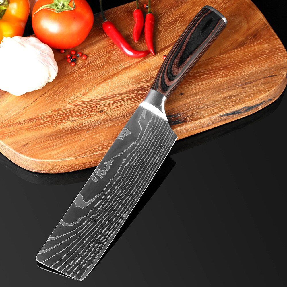 XITUO Chef Bread Eviscerate Sliced Fruit Chinese Japanese Kitchen Knife Sharp Utility santoku Complete Damascus Pattern Cooking - dianjiang-