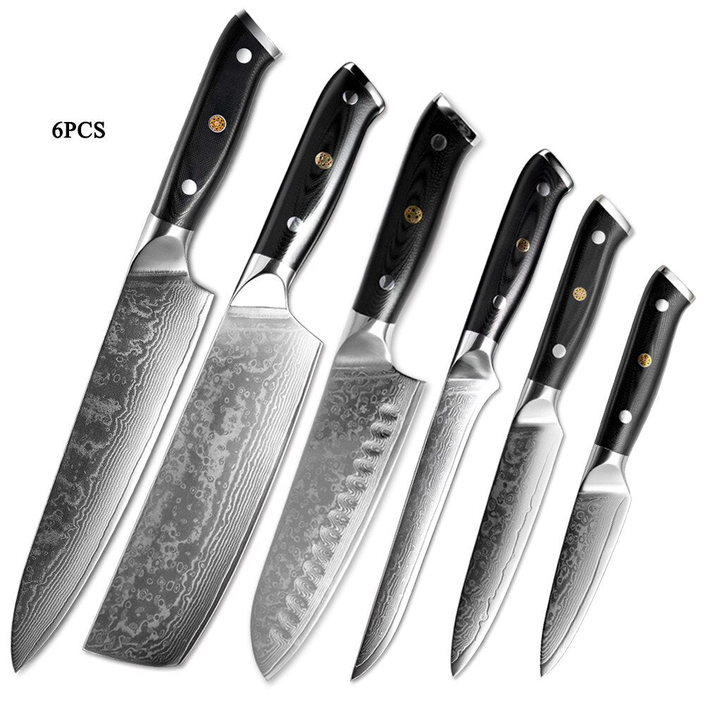 XITUO Damascus Chef Knife Professional Japan Sankotu Cleaver Bone Knives Utility Kiritsuke Paring Kitchen Knife Cooking Tools - dianjiang-