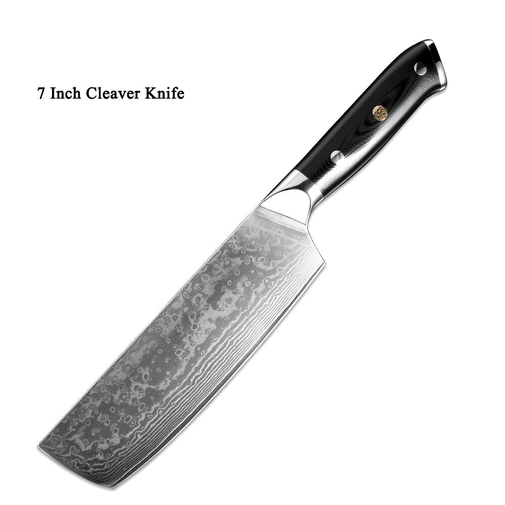 XITUO Damascus Chef Knife Professional Japan Sankotu Cleaver Bone Knives Utility Kiritsuke Paring Kitchen Knife Cooking Tools - dianjiang-