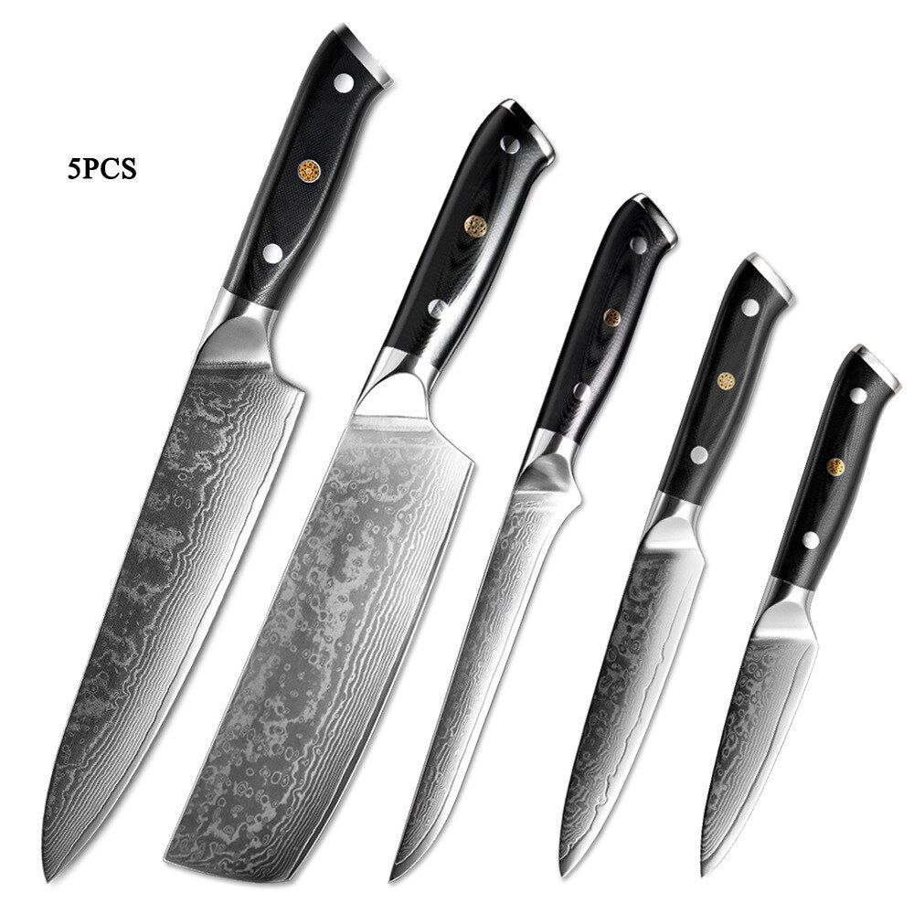 XITUO Damascus Chef Knife Professional Japan Sankotu Cleaver Bone Knives Utility Kiritsuke Paring Kitchen Knife Cooking Tools - dianjiang-