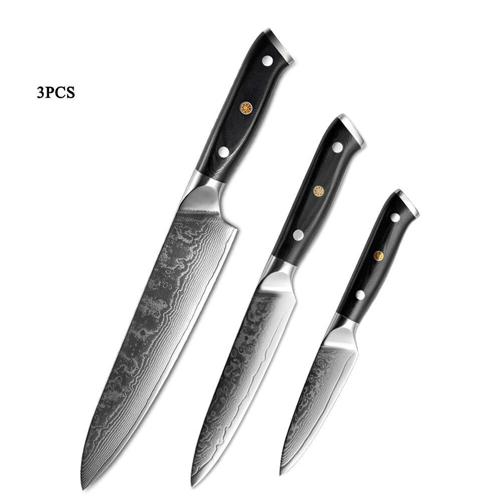 XITUO Damascus Chef Knife Professional Japan Sankotu Cleaver Bone Knives Utility Kiritsuke Paring Kitchen Knife Cooking Tools - dianjiang-