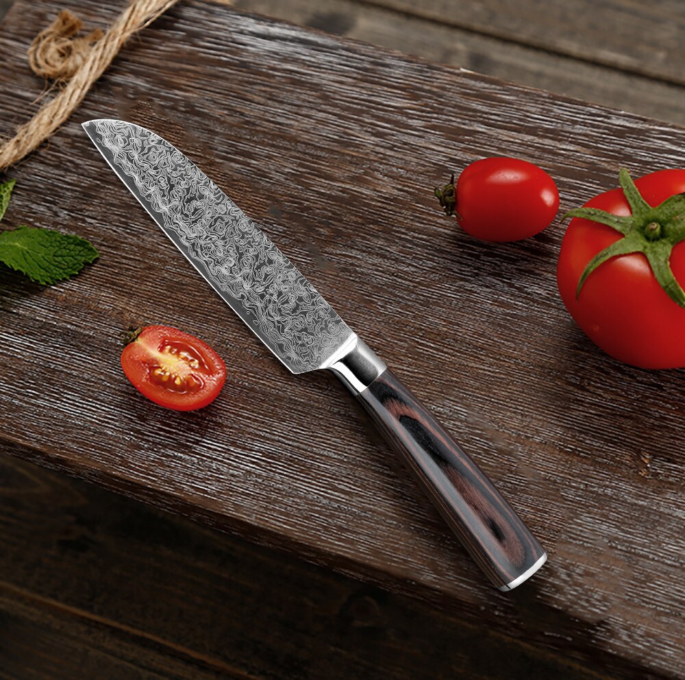 XITUO Super sharp Kitchen Knife Hammered forged Damascus Steel Chef Knife  Non-stick Cooking knives Ergonomics wooden handle