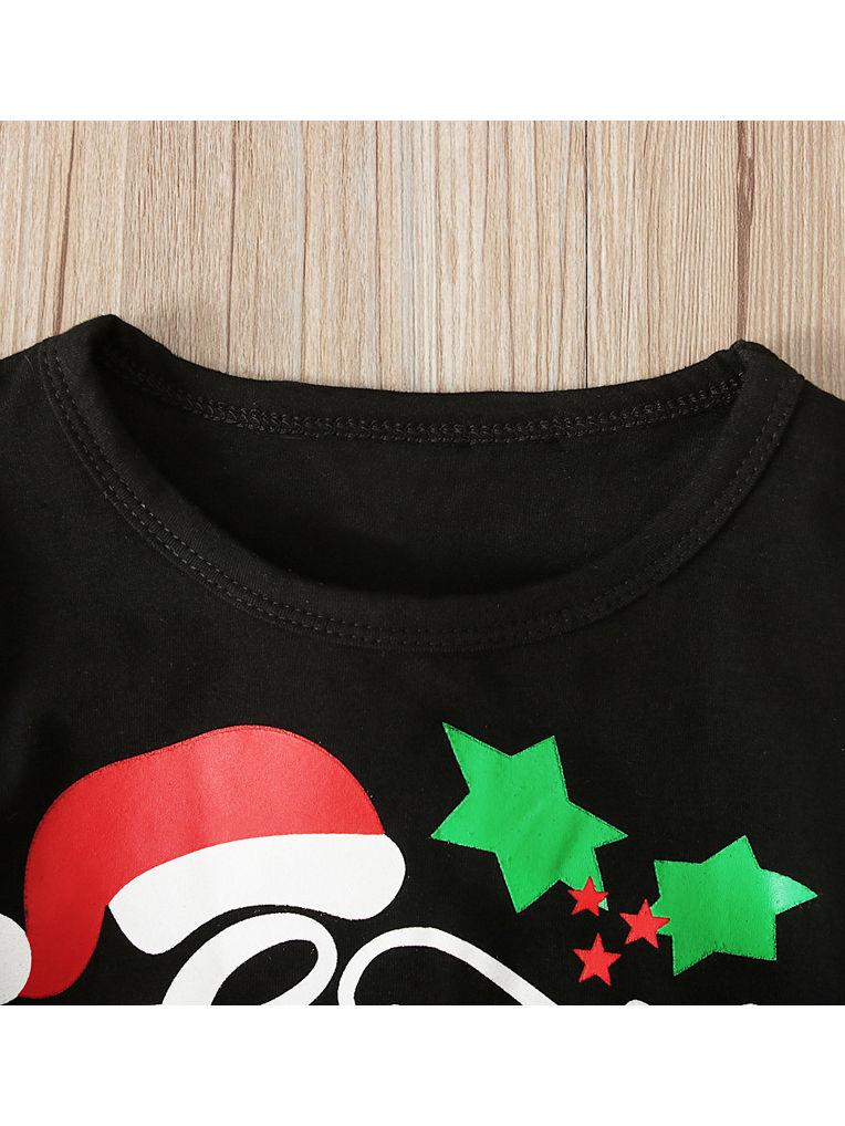 XMAS 2-Piece Toddler Girl Santa Baby Frilled Top Matching Bell Bottoms - dianjiang-