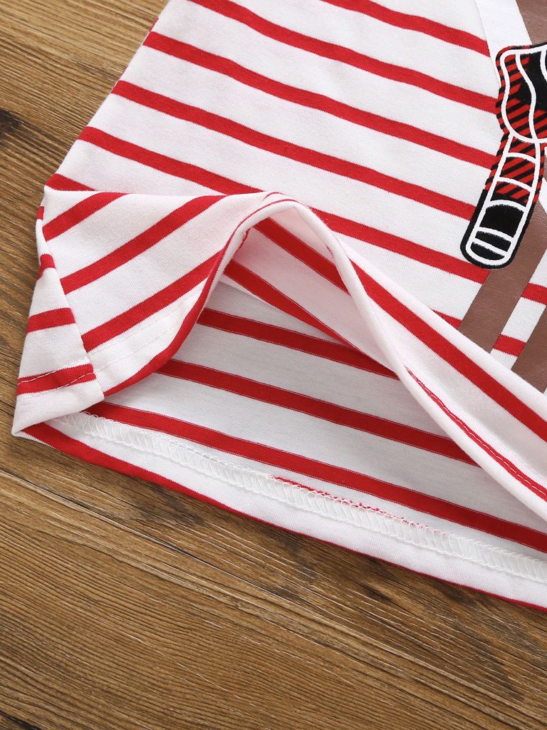 XMAS Deer Stripe Long-sleeved Shift Dress - dianjiang-