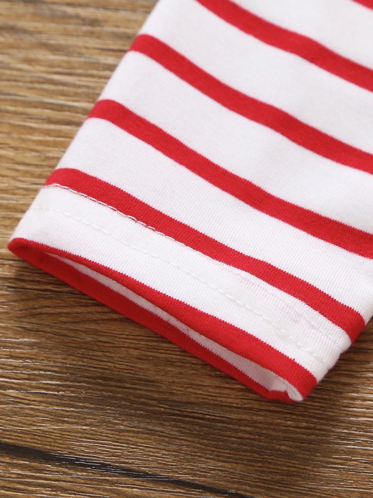 XMAS Deer Stripe Long-sleeved Shift Dress - dianjiang-