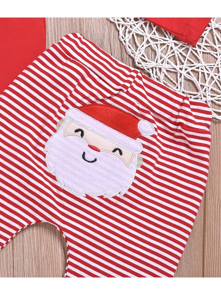 Xmas 3-Piece My 1st Christmas Set Baby Romper + Pants + Hat - dianjiang-