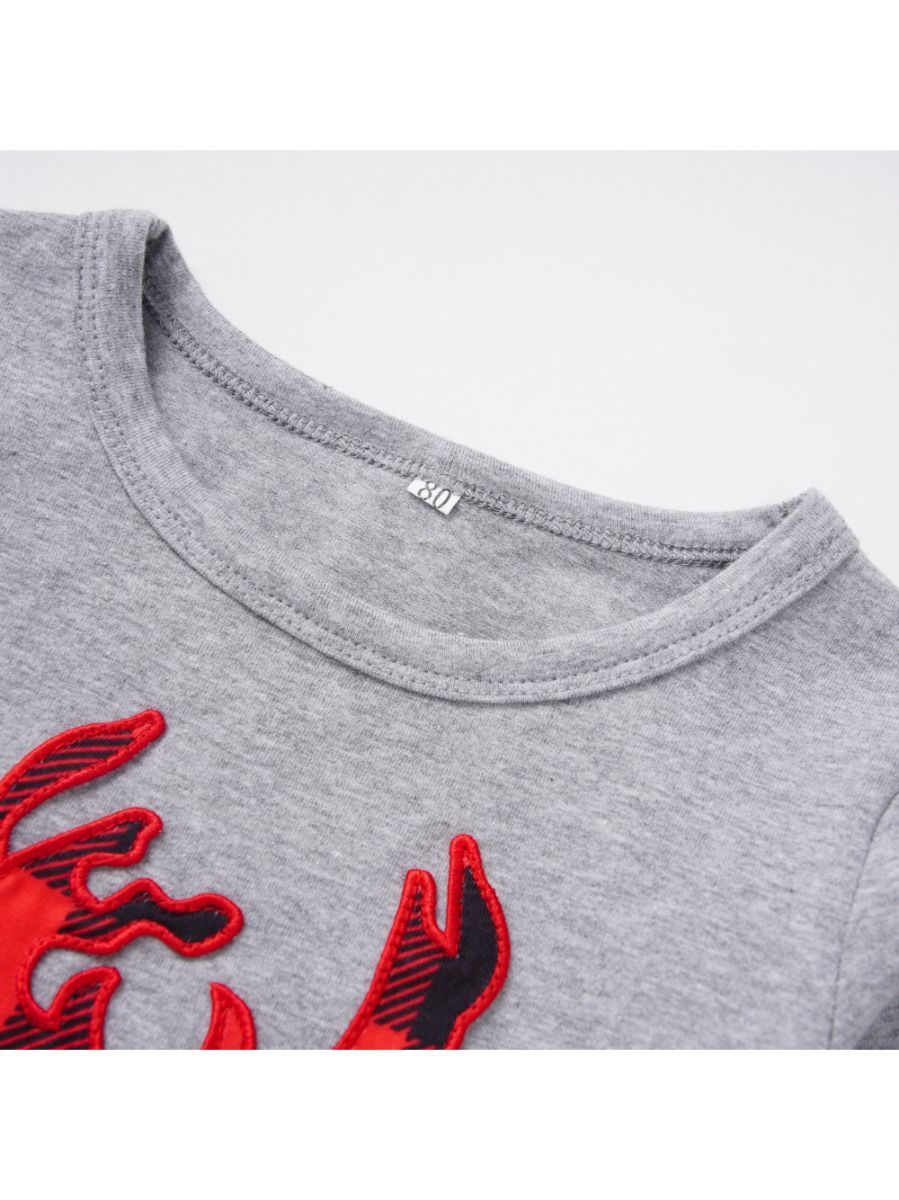 Xmas Baby Toddler Girl 2-Piece Set Deer Frilled T-shirt & Checked Pants - dianjiang-