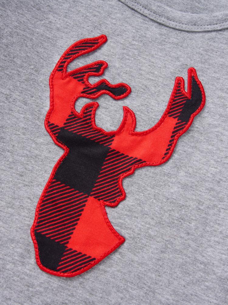 Xmas Baby Toddler Girl 2-Piece Set Deer Frilled T-shirt & Checked Pants - dianjiang-