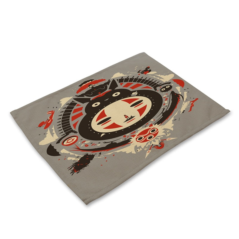 Yilin Cartoon Totoro Table Mats Nordic Home Placemat for Dining Table Linen Rectangle Kitchen Decoration Accessories Home - dianjiang-