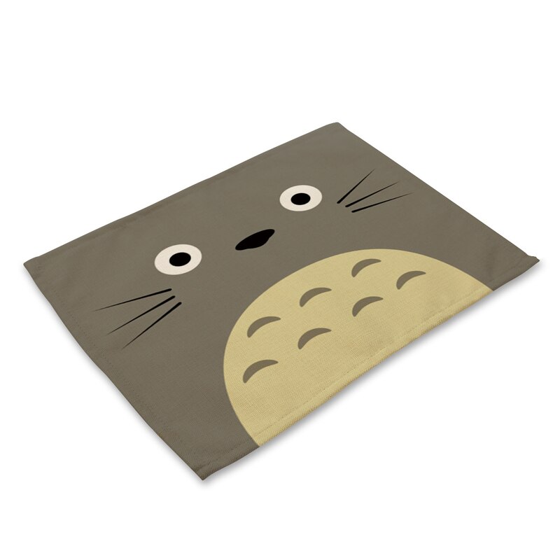 Yilin Cartoon Totoro Table Mats Nordic Home Placemat for Dining Table Linen Rectangle Kitchen Decoration Accessories Home - dianjiang-
