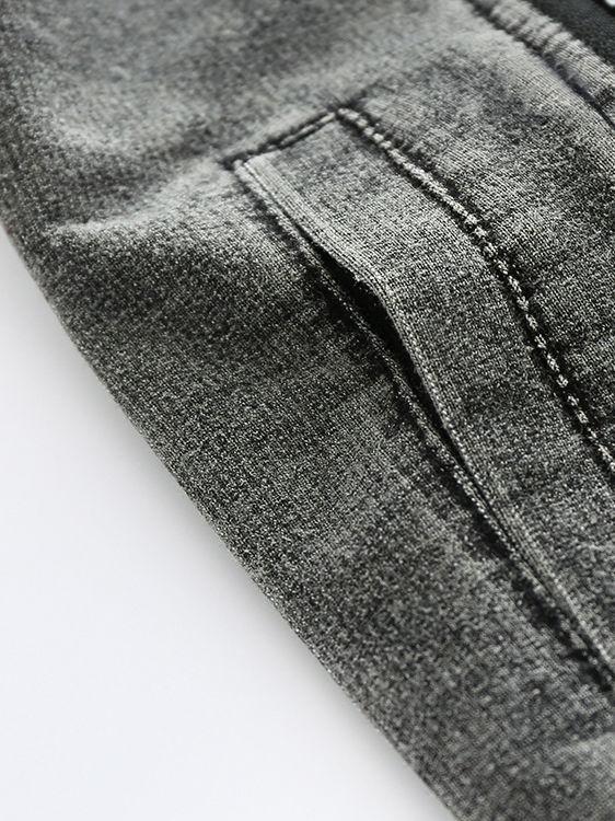 Zipper Style Bias Tape Baby Boy Denim Hooded Jumpsuit Coverall - dianjiang-