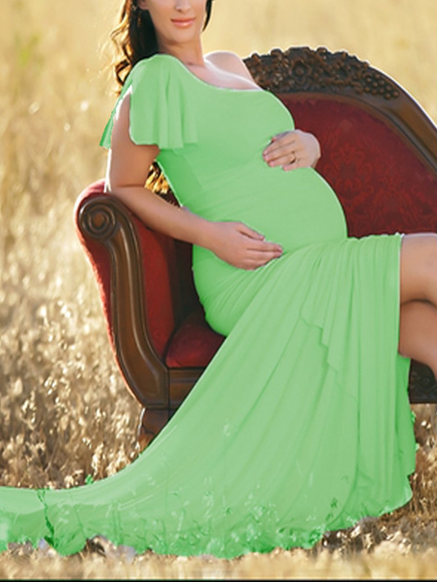 Maternity Sexy One Shoulder Dress - dianjiang-