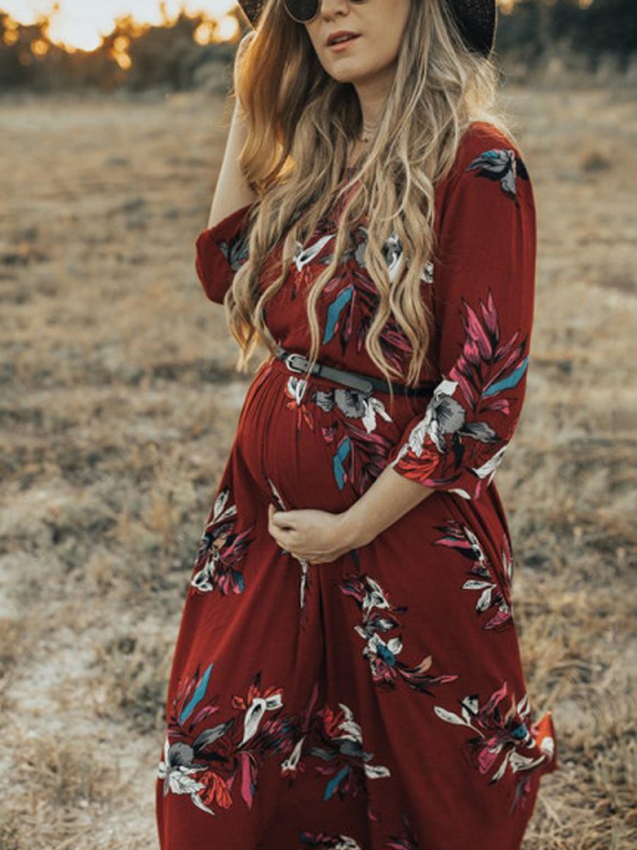 Maternity Sexy Printed Photography Dress - dianjiang-