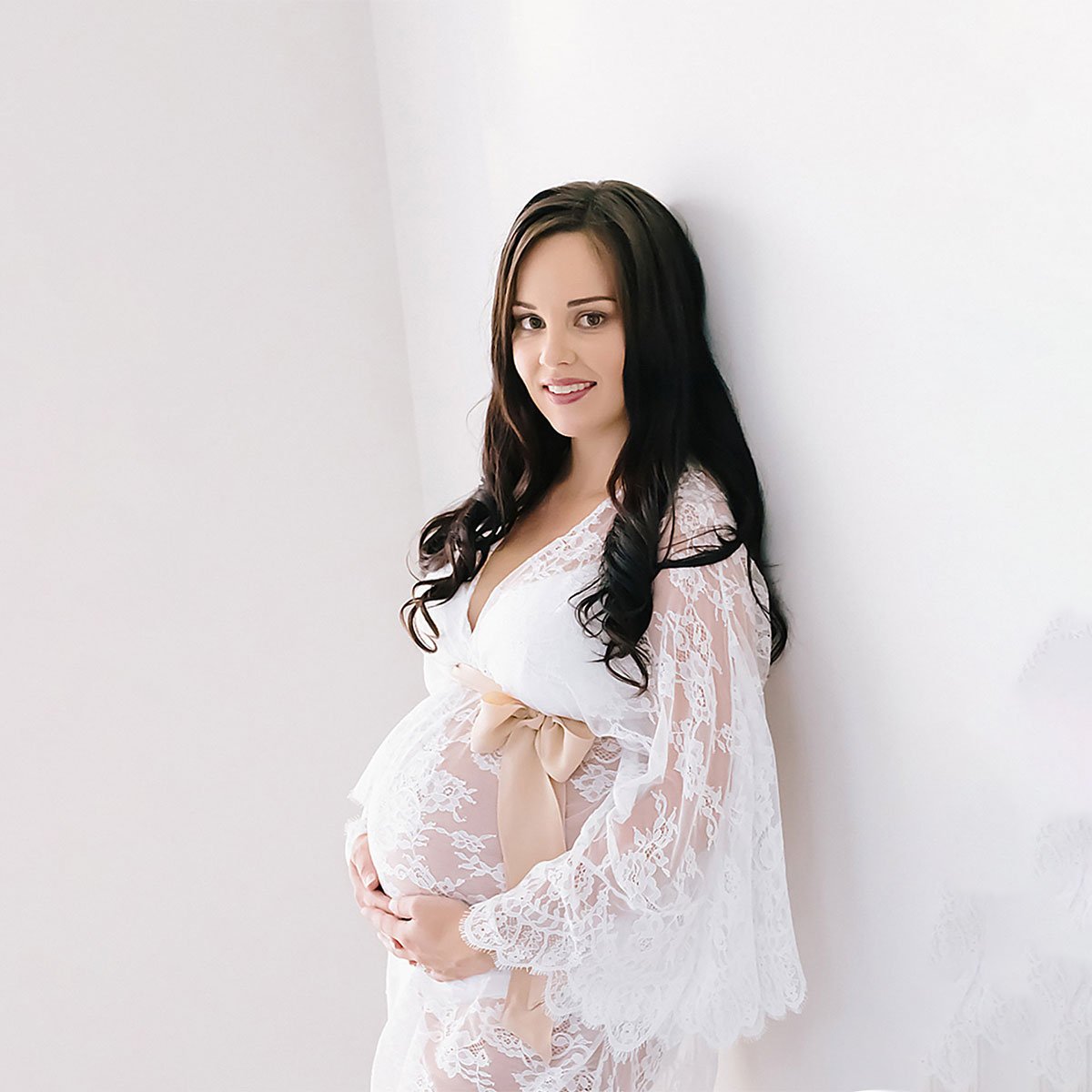 Maternity Lace Cardigan Dress Photo Shoot - dianjiang-