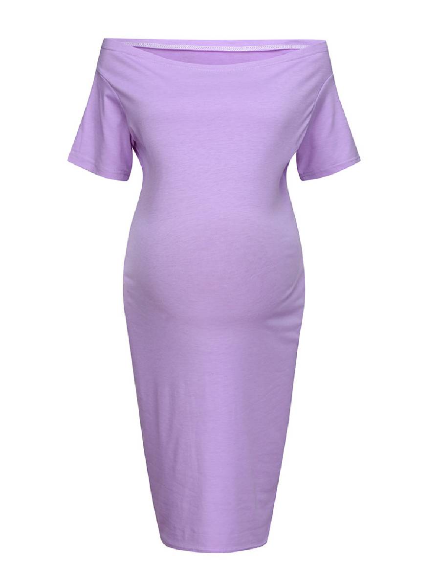 Maternity Off Shoulder Bodycon Dress - dianjiang-