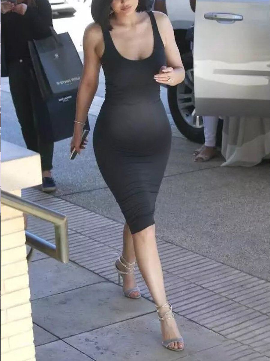 Maternity Sexy Fashion Thread Bodycon Dress - dianjiang-