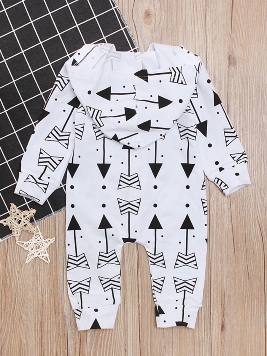 Kids Hooded Jumpsuit Zipper Baby Romper - dianjiang-