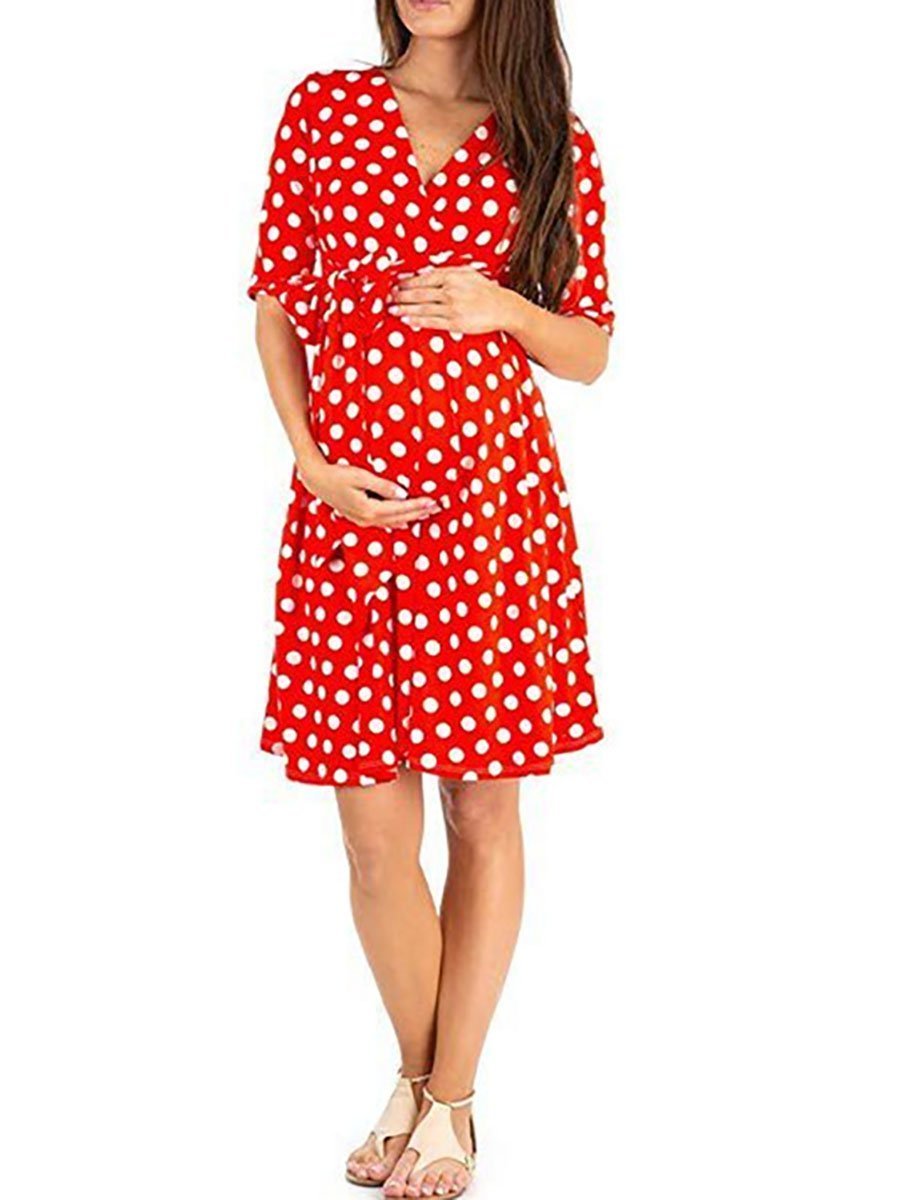 New Print Maternity Dress - dianjiang-