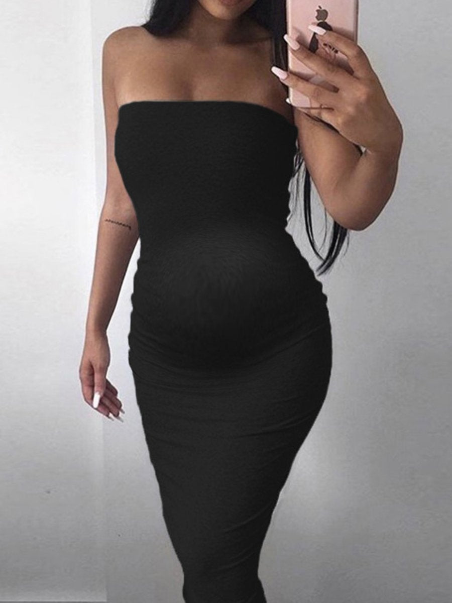 Maternity Sexy Sleeveless Wrap Bodycon Dress - dianjiang-