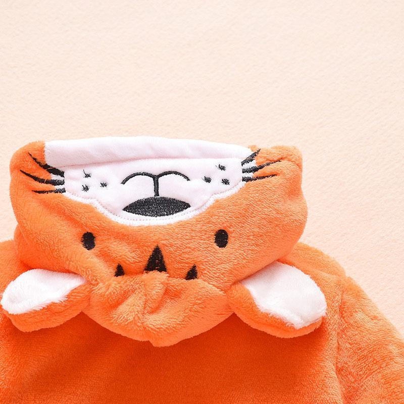 Cartoon Tiger Coral Fleece Jumpsuit - dianjiang-