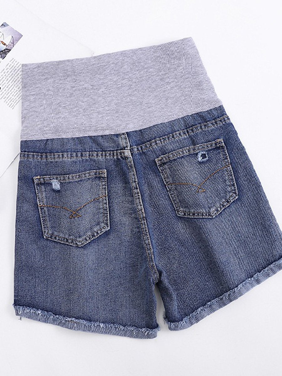 Stomach Lift Cowboy Cuffs Maternity Shorts - dianjiang-