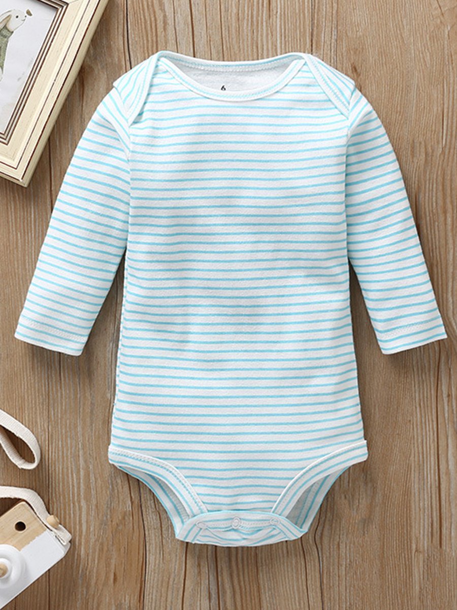 Long-sleeved Baby Jumpsuit Stripe Cotton Crawling Suit - dianjiang-