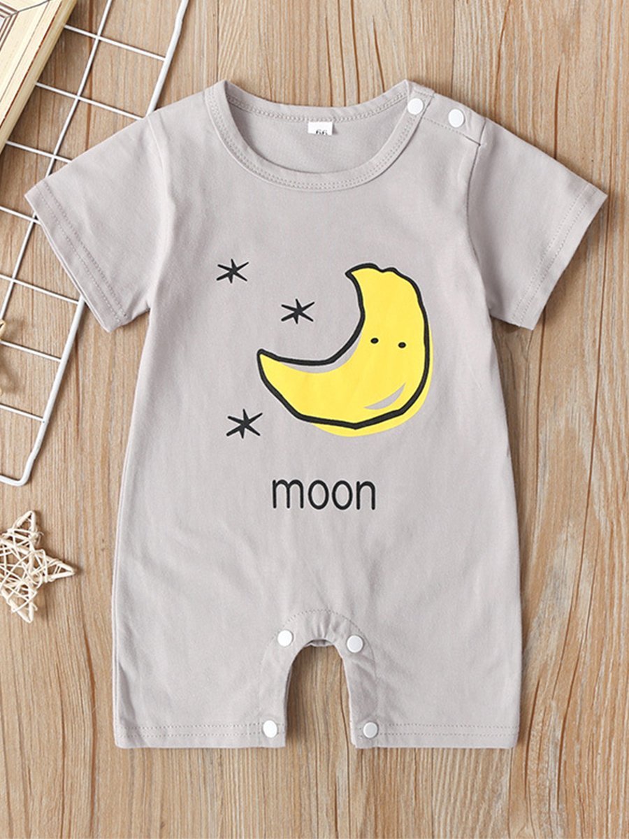 Baby Short Sleeve Jumpsuit Soft Cotton Cartoon Romper - dianjiang-