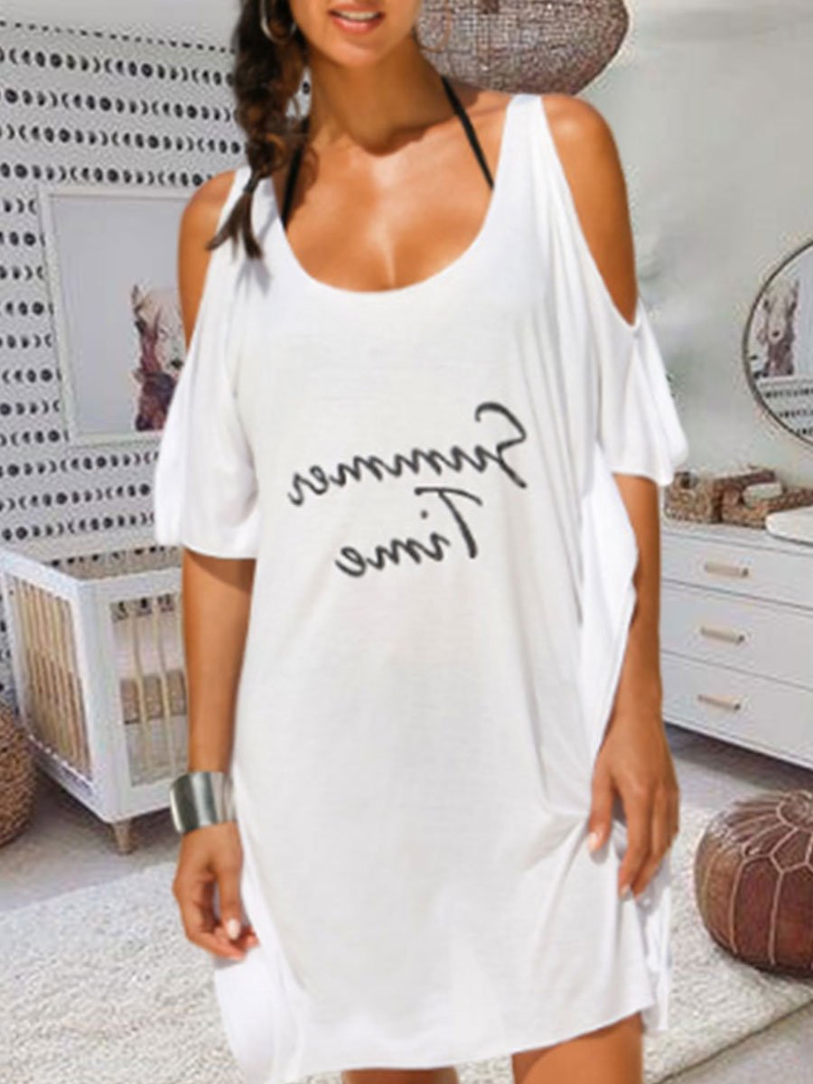 Off-The-Shoulder Printed Beach Maternity Dress - dianjiang-