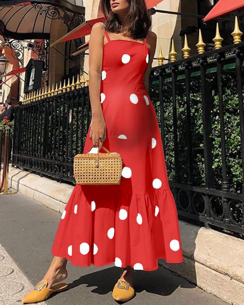 Maternity Polka-Dot Sash Fashion Dress - dianjiang-