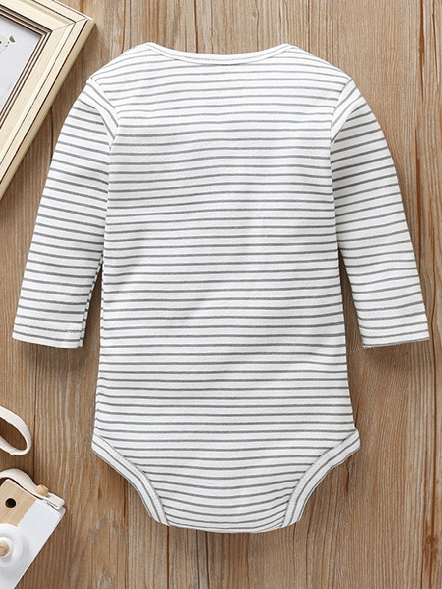 Long-sleeved Baby Jumpsuit Stripe Cotton Crawling Suit - dianjiang-