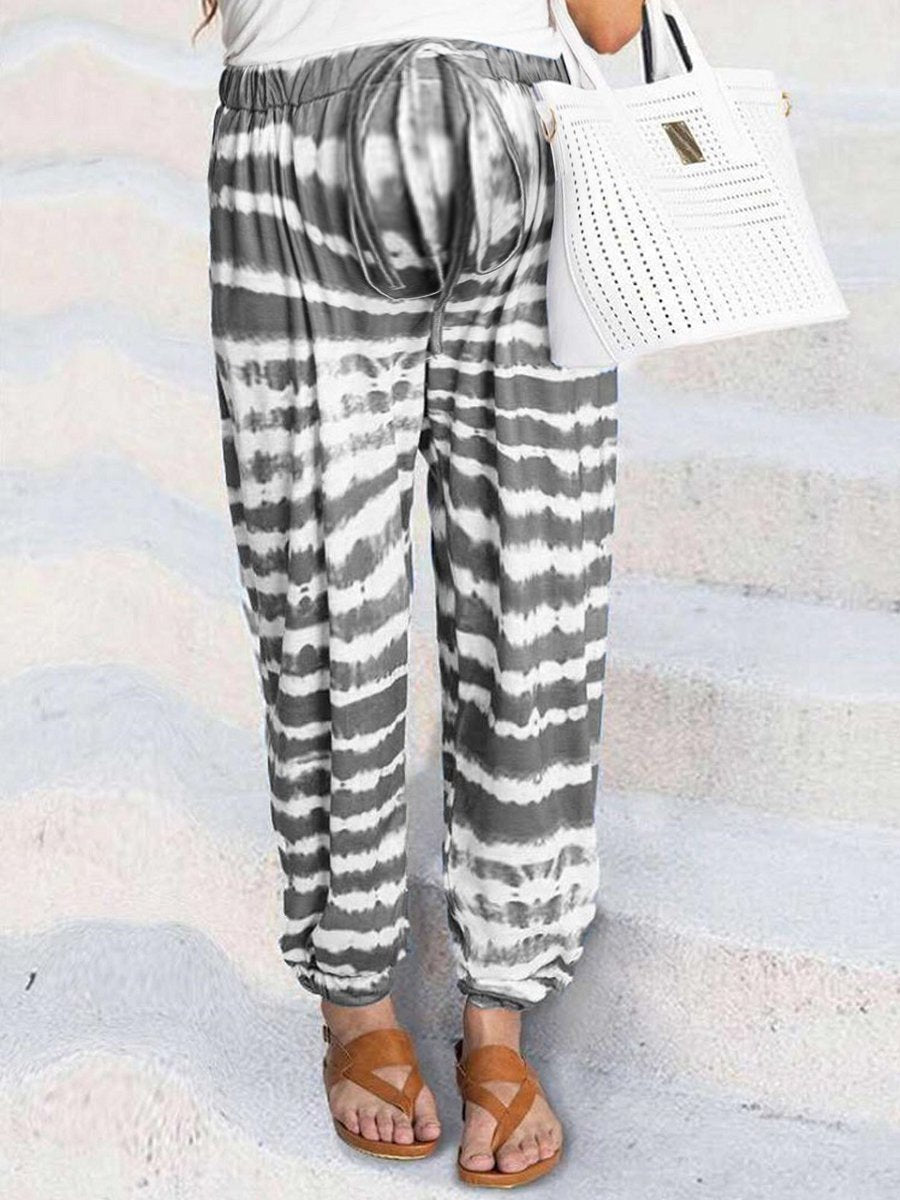 Striped Gradient Tie-dye Digital Printing Maternity Casual Pants - dianjiang-