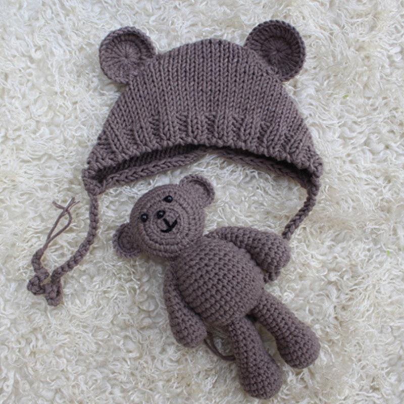 Newborn Handmade Doll Bear Ear Cap Photo Suit - dianjiang-