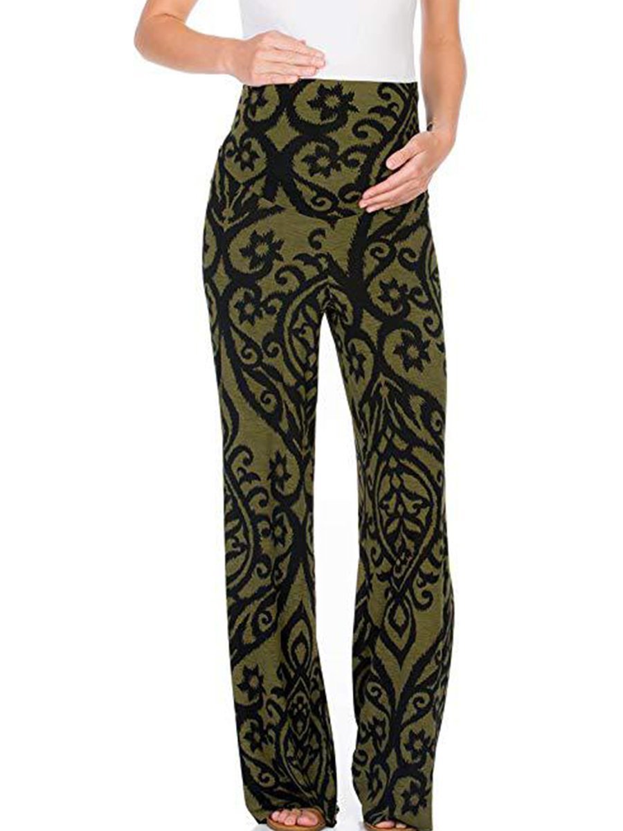 Maternity Comfortable Print Loose Trousers - dianjiang-