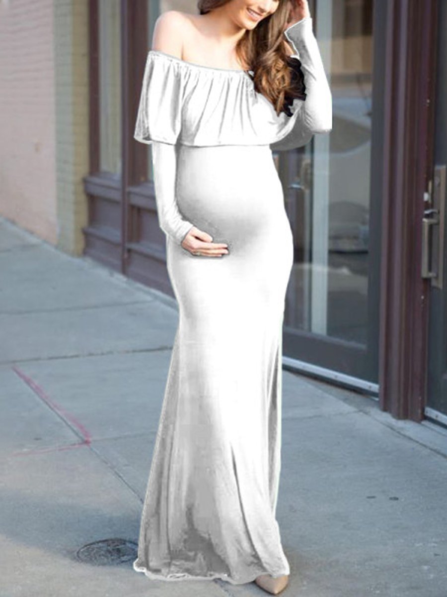 Maternity Sexy Strapless Evening Dress - dianjiang-