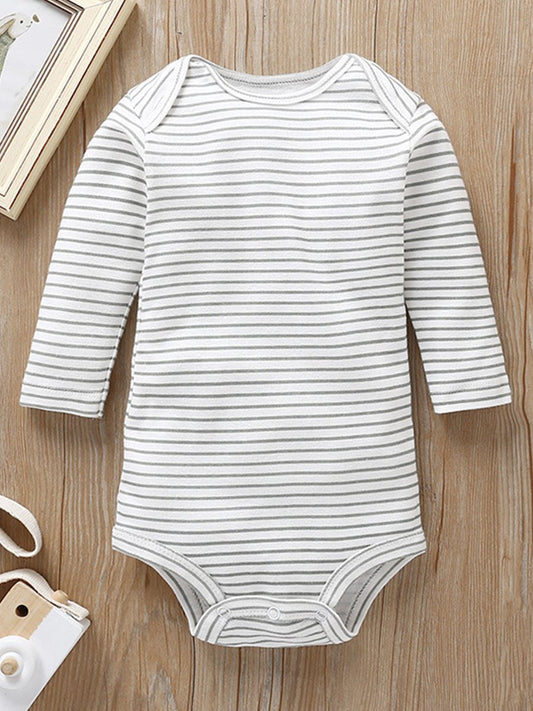 Long-sleeved Baby Jumpsuit Stripe Cotton Crawling Suit - dianjiang-